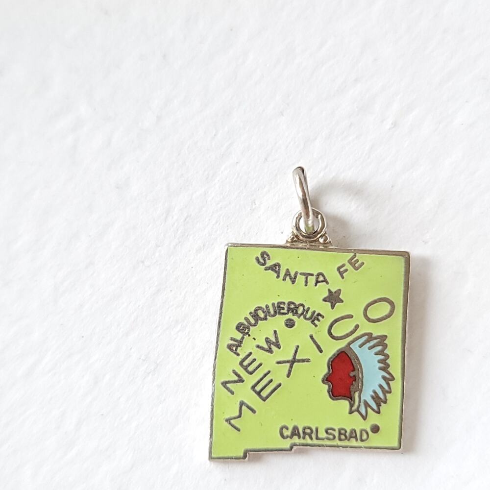 New Mexico Enameled Charm, Deadstock Vintage